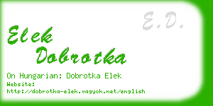 elek dobrotka business card